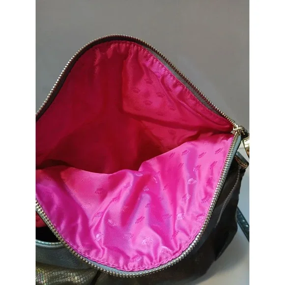 Vinage Juicy Couture‎ Metallic Snake Embossed Crossbody Shoulder Bag Gold Chain - Picture 7 of 12